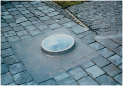 Skylight on slate roof