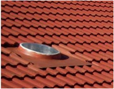 Skylight on tile roof